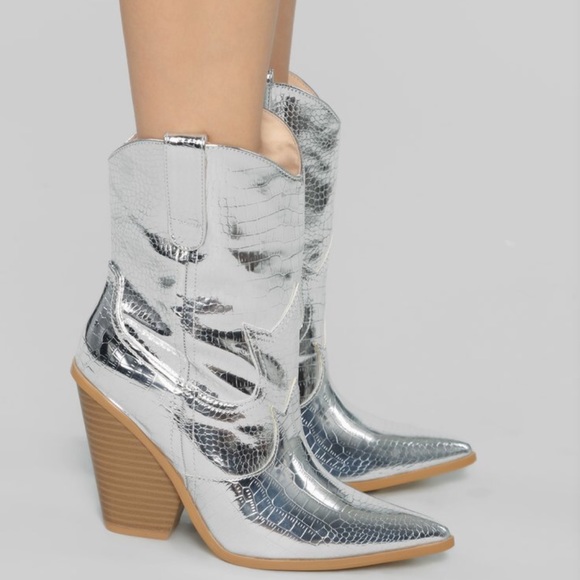 fashion nova silver boots